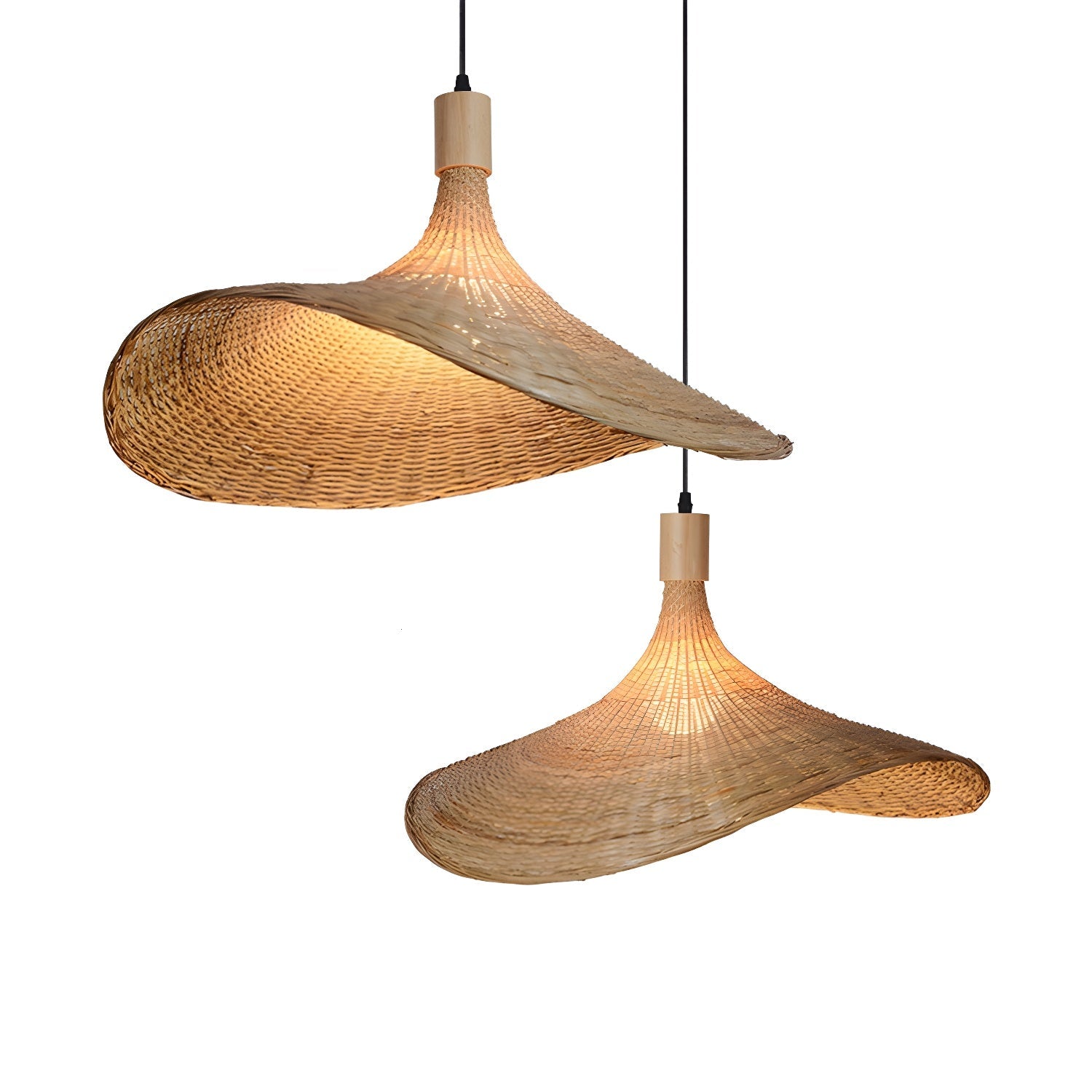 Rattan Weave Hat Pendant Light - Blowlighting