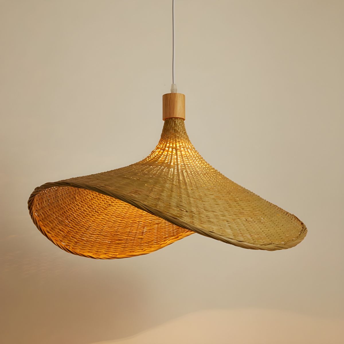 Rattan Weave Hat Pendant Light - Blowlighting