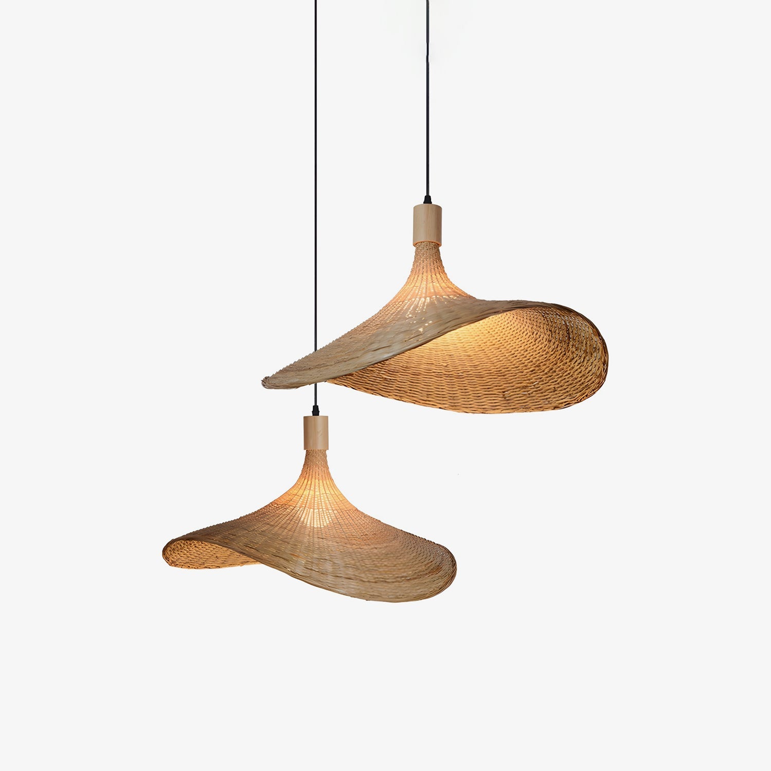 Rattan Weave Hat Pendant Light - Blowlighting
