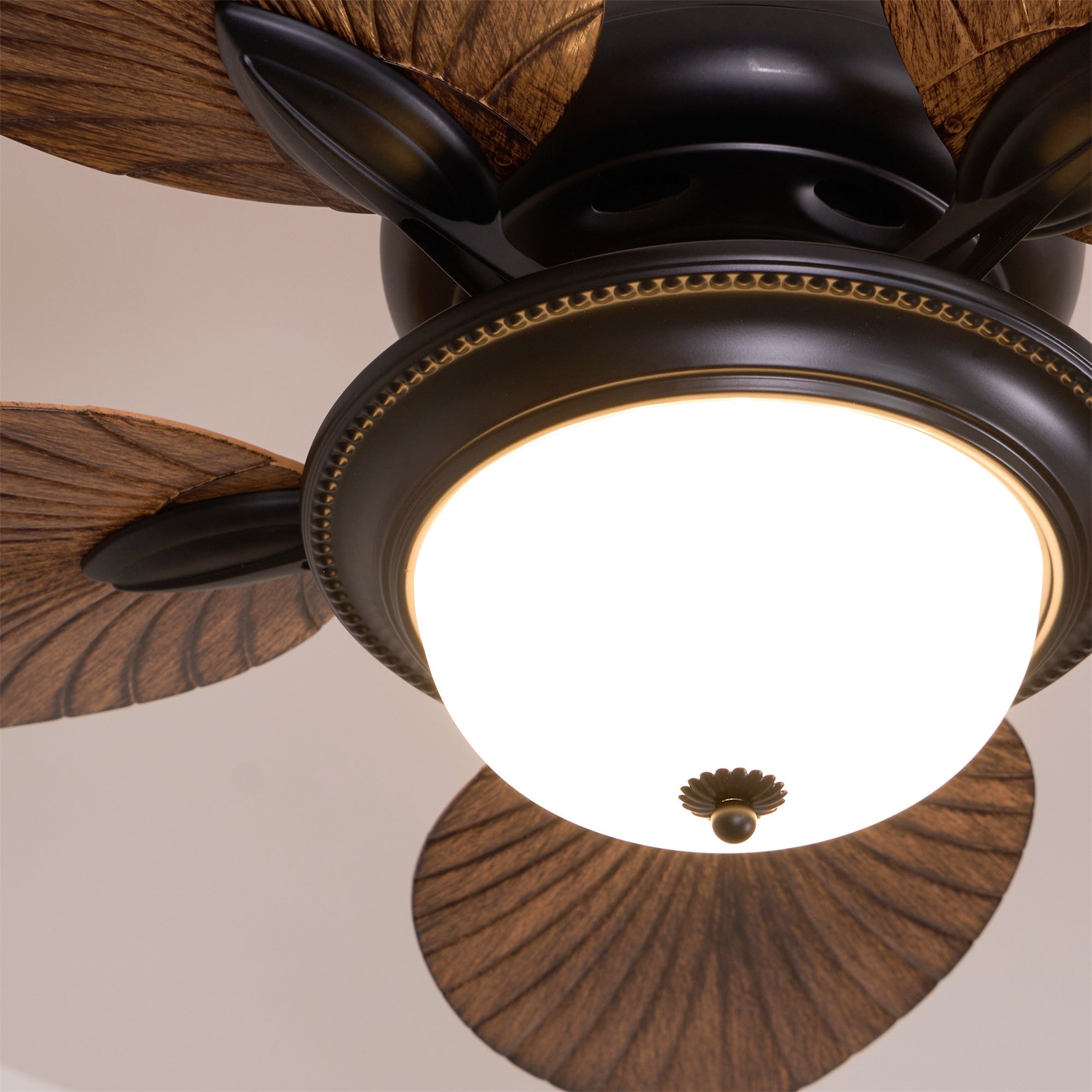 Alora Tropical Wood Ceiling Fan Light - Blowlighting