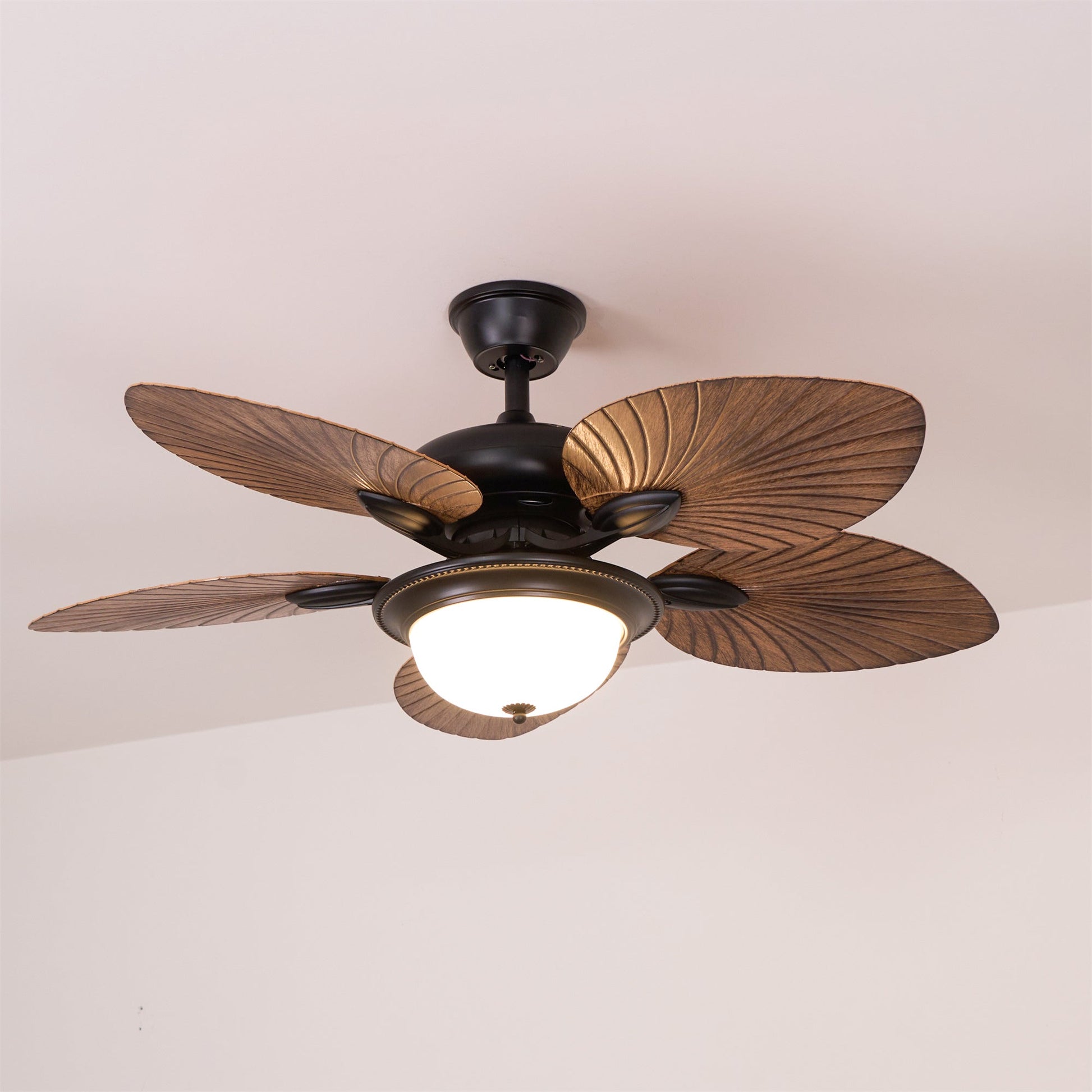 Alora Tropical Wood Ceiling Fan Light - Blowlighting