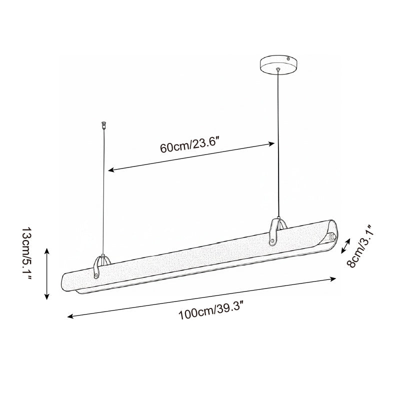 Hexarion Minimalist Black Metal Linear Chandelier