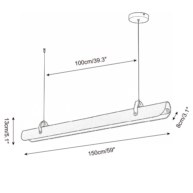 Hexarion Minimalist Black Metal Linear Chandelier
