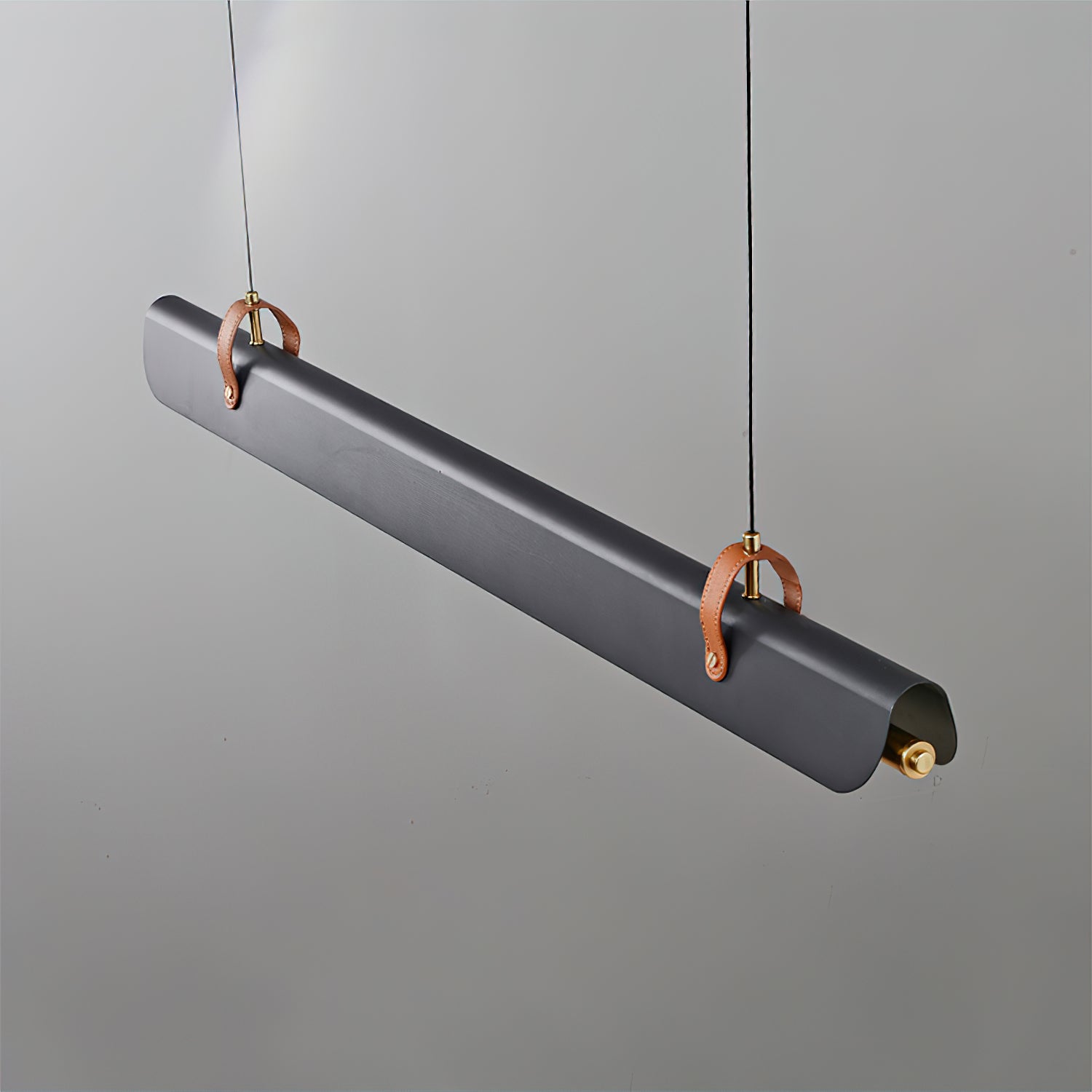 Hexarion Minimalist Black Metal Linear Chandelier
