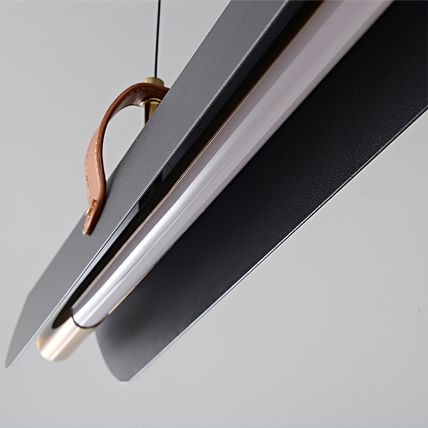 Hexarion Minimalist Black Metal Linear Chandelier