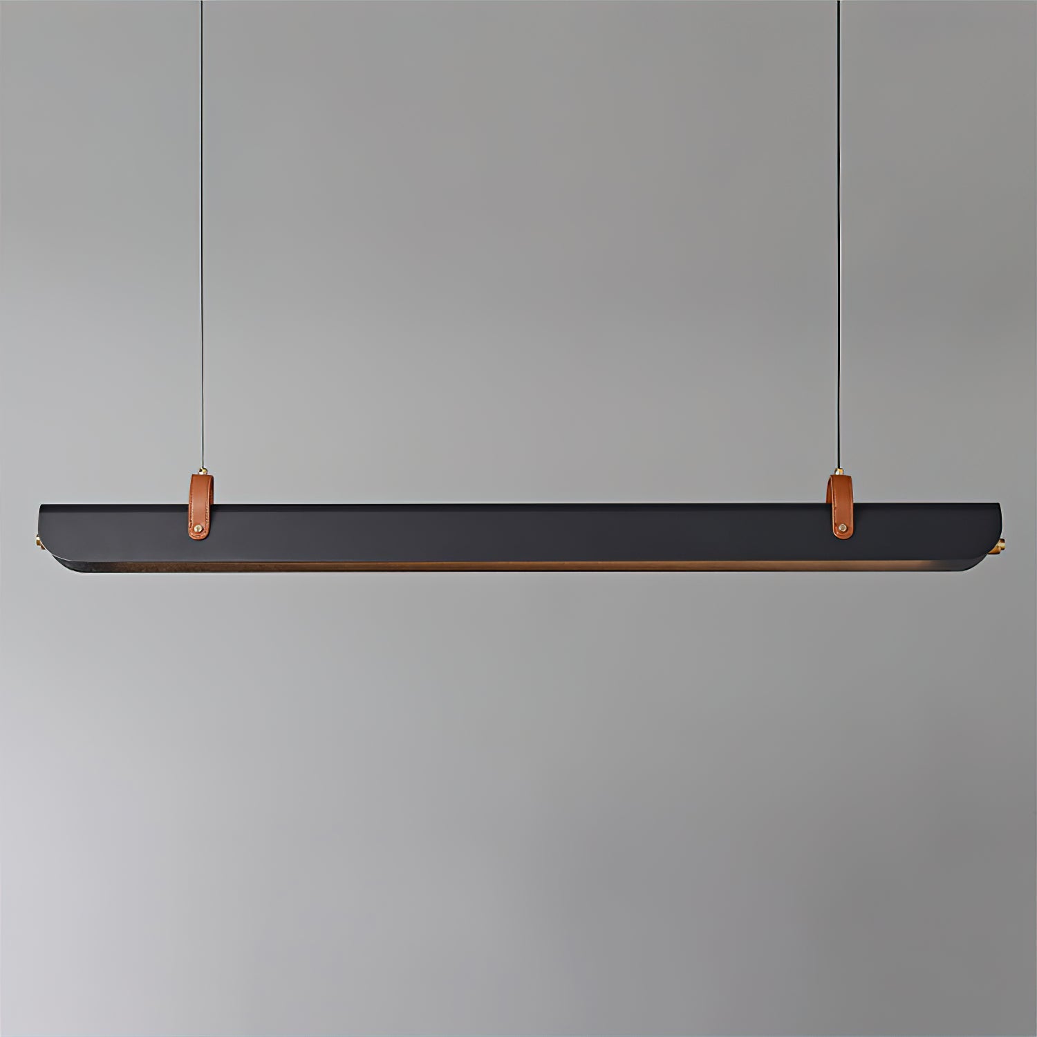 Hexarion Minimalist Black Metal Linear Chandelier