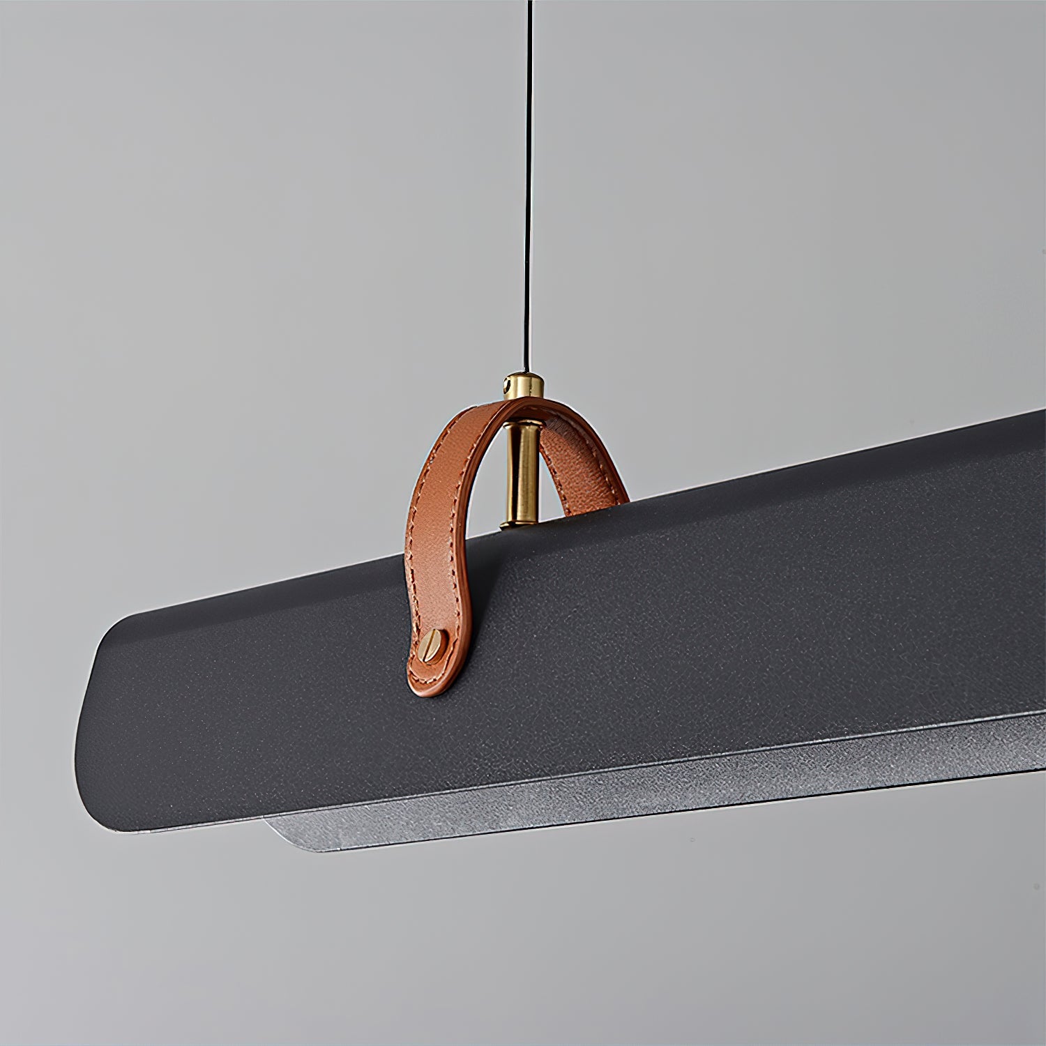 Hexarion Minimalist Black Metal Linear Chandelier