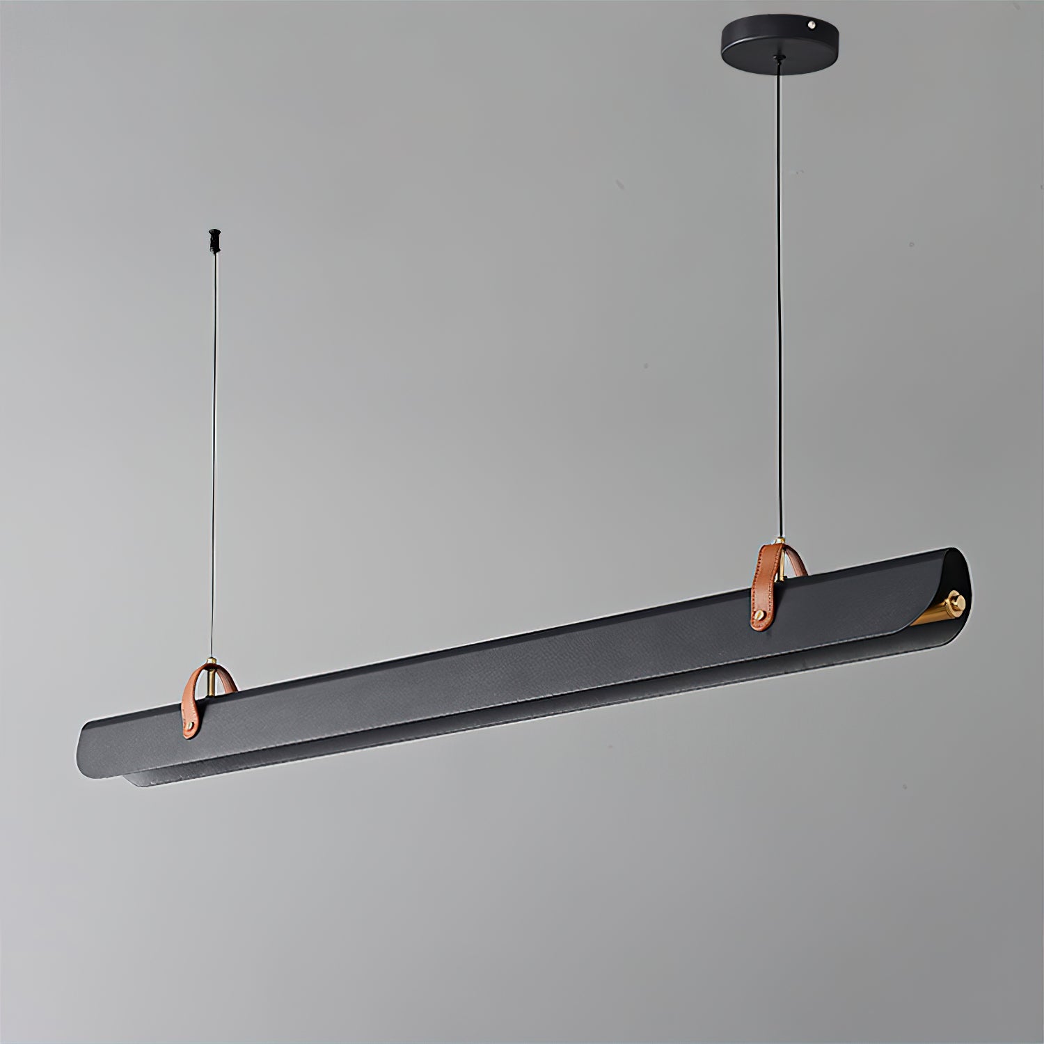 Hexarion Minimalist Black Metal Linear Chandelier