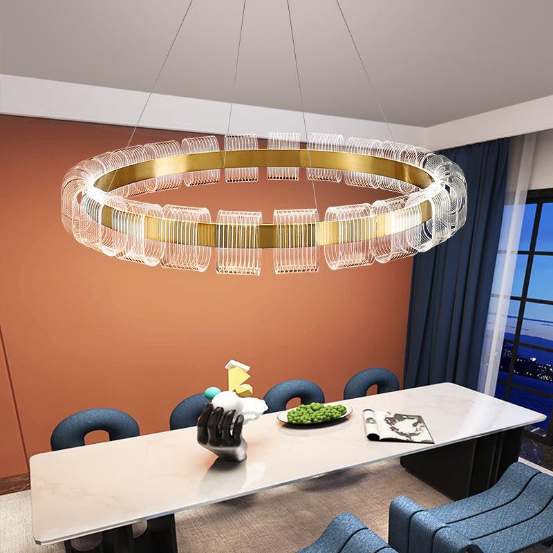Abrahamson Modern Minimalist Luxury Bangle Metal Chandelier - Blowlighting