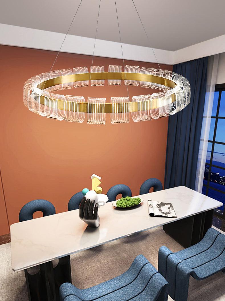 Abrahamson Modern Minimalist Luxury Bangle Metal Chandelier - Blowlighting