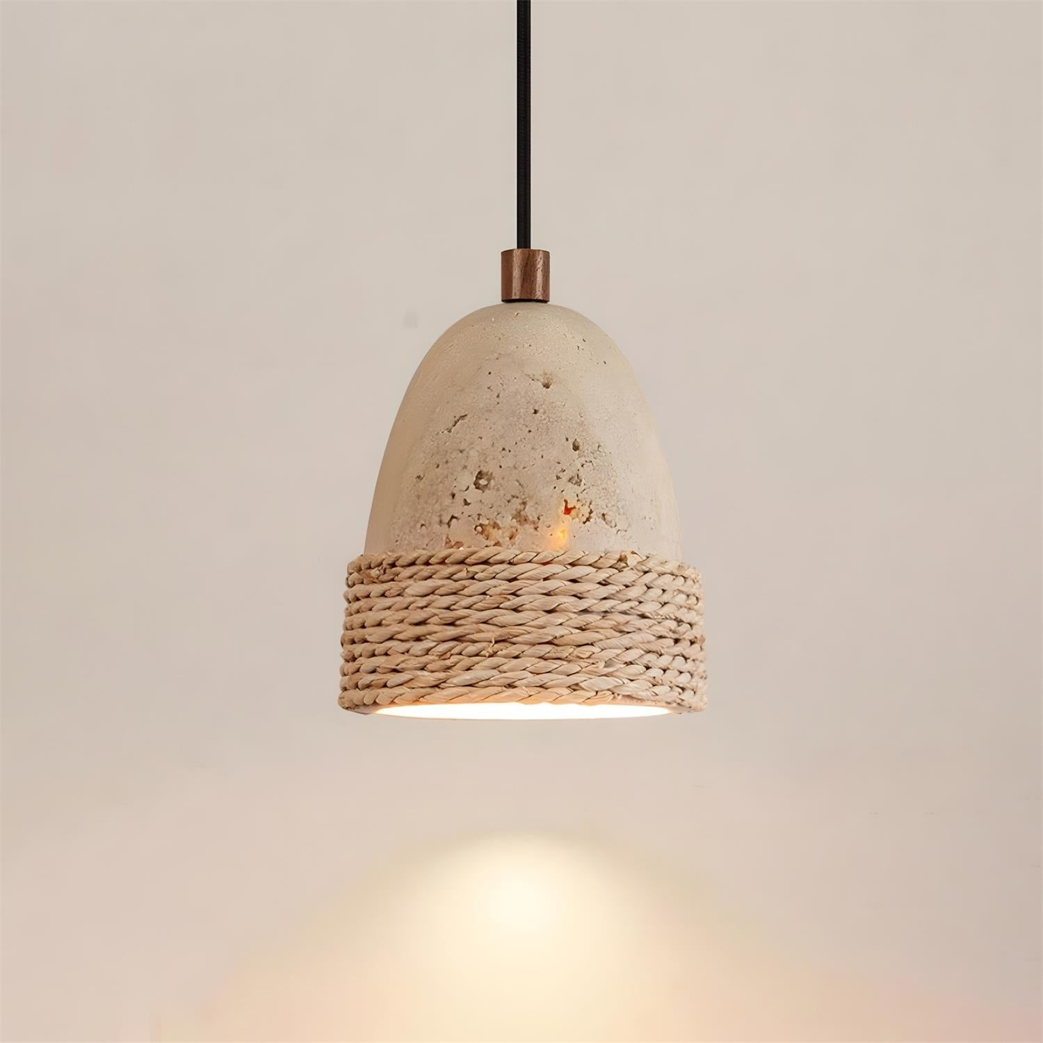 Baskra Wabi-Sabi Travertine Pendant Light