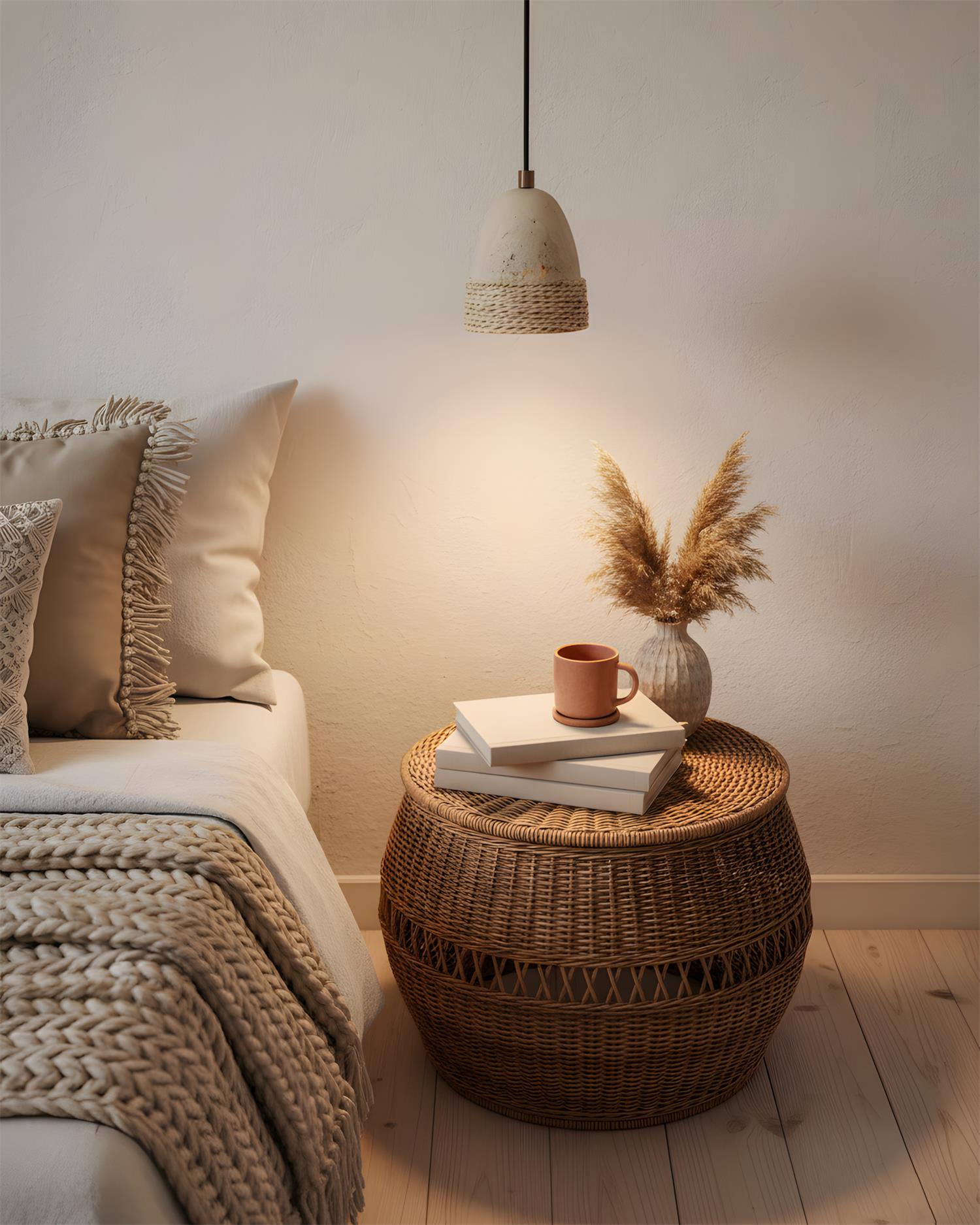 Baskra Wabi-Sabi Travertine Pendant Light