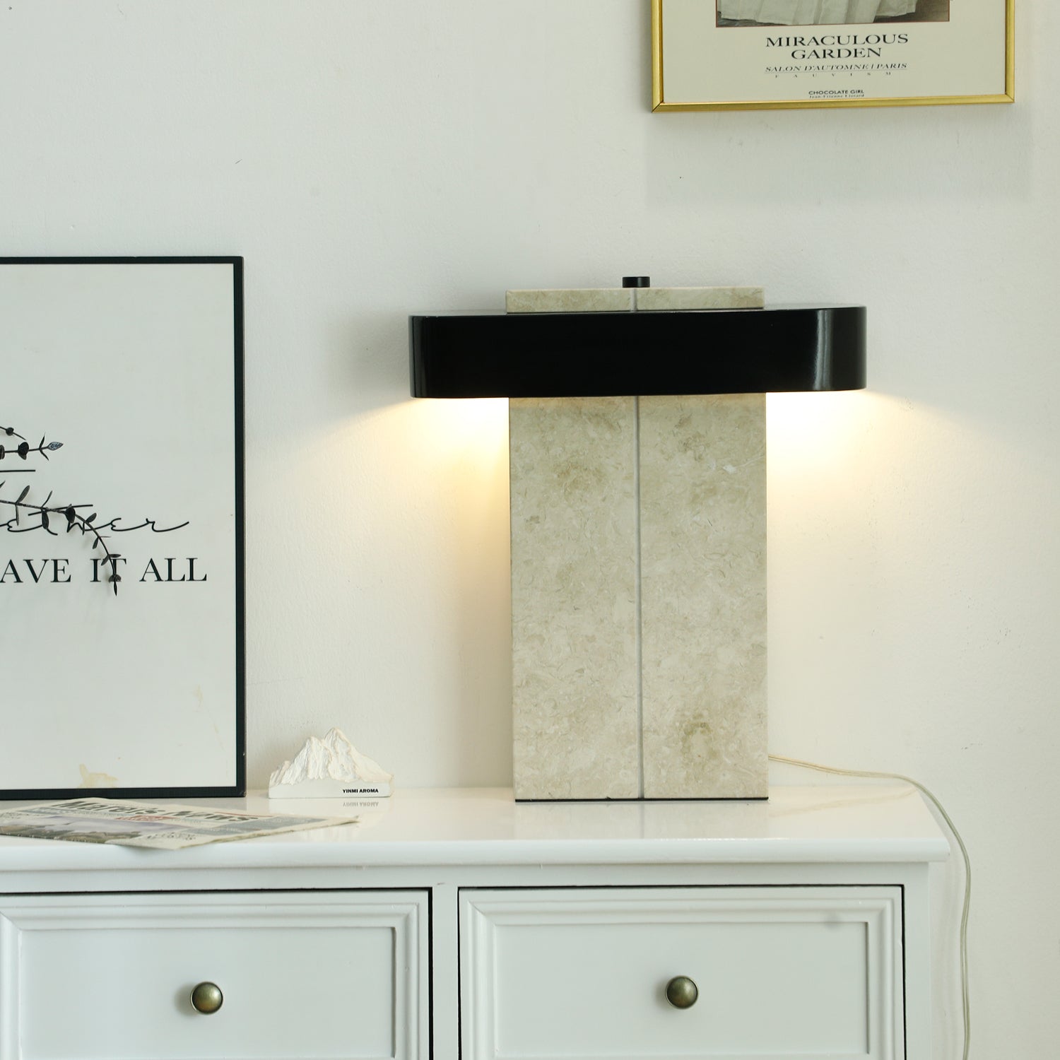 Bastion Marble Table Lamp - Blowlighting