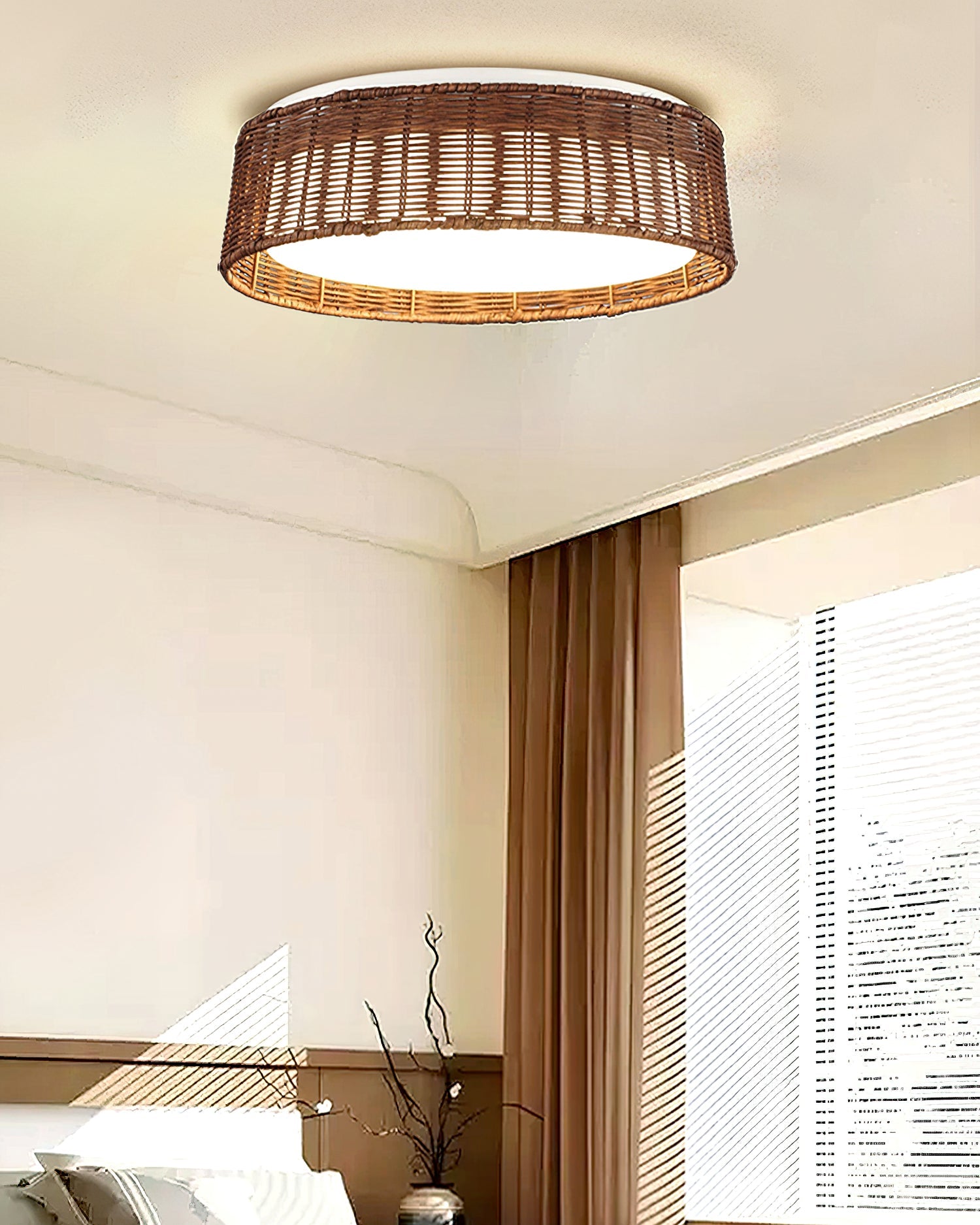 Bayou Wabi-Sabi Rattan Ceiling Light