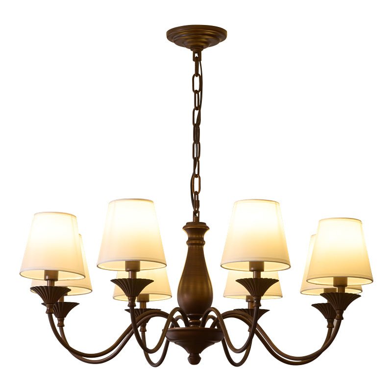 Aurora Chandelier Fabric Shade Vintage - Blowlighting