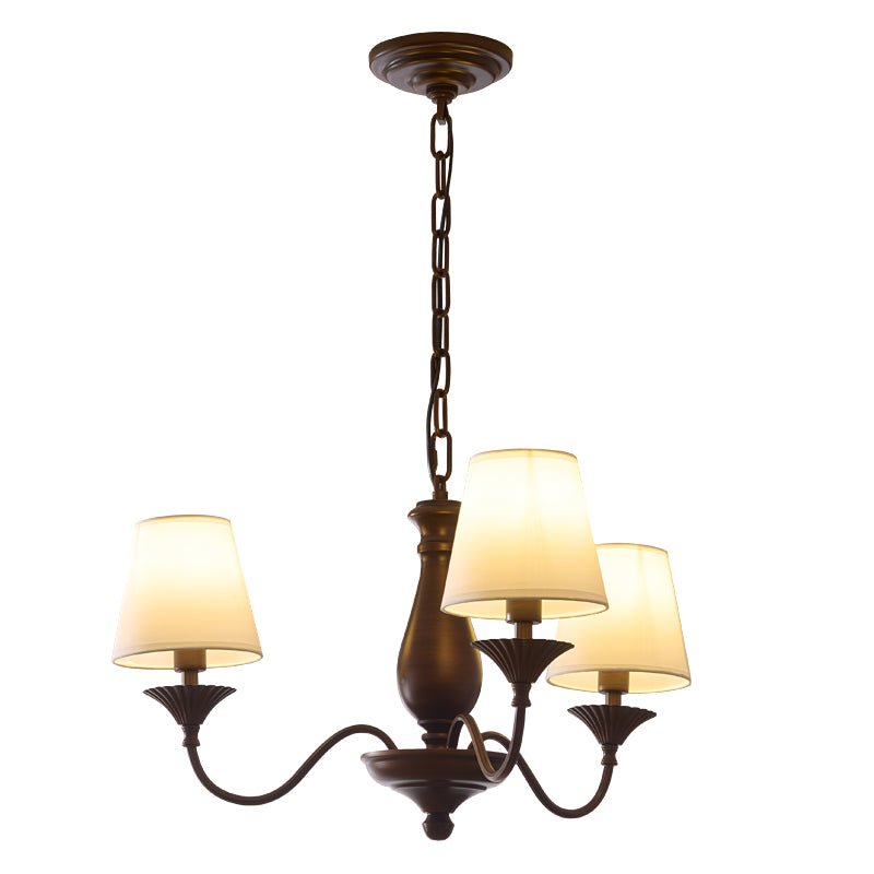 Aurora Chandelier Fabric Shade Vintage - Blowlighting