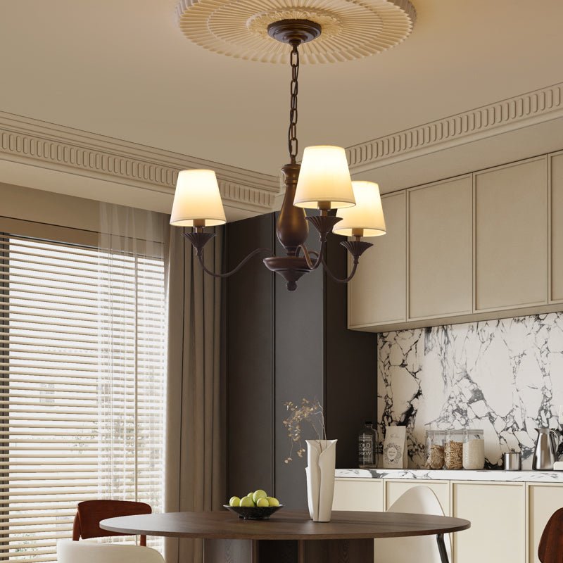 Aurora Chandelier Fabric Shade Vintage - Blowlighting