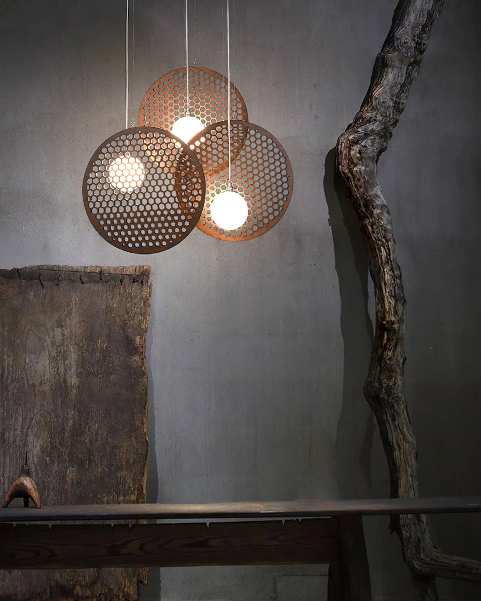 Aurora Chandelier Wooden Plate - Blowlighting