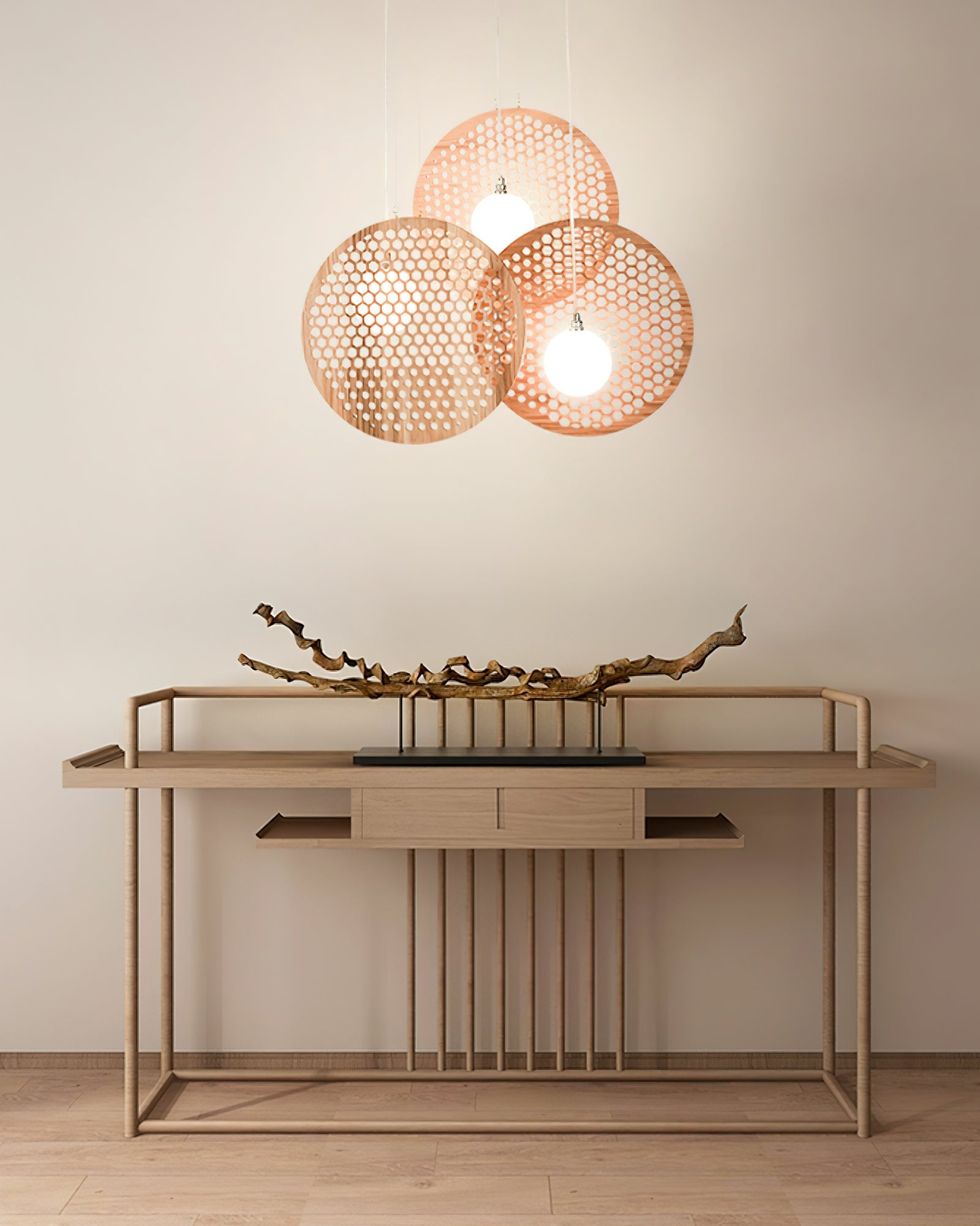 Aurora Chandelier Wooden Plate - Blowlighting