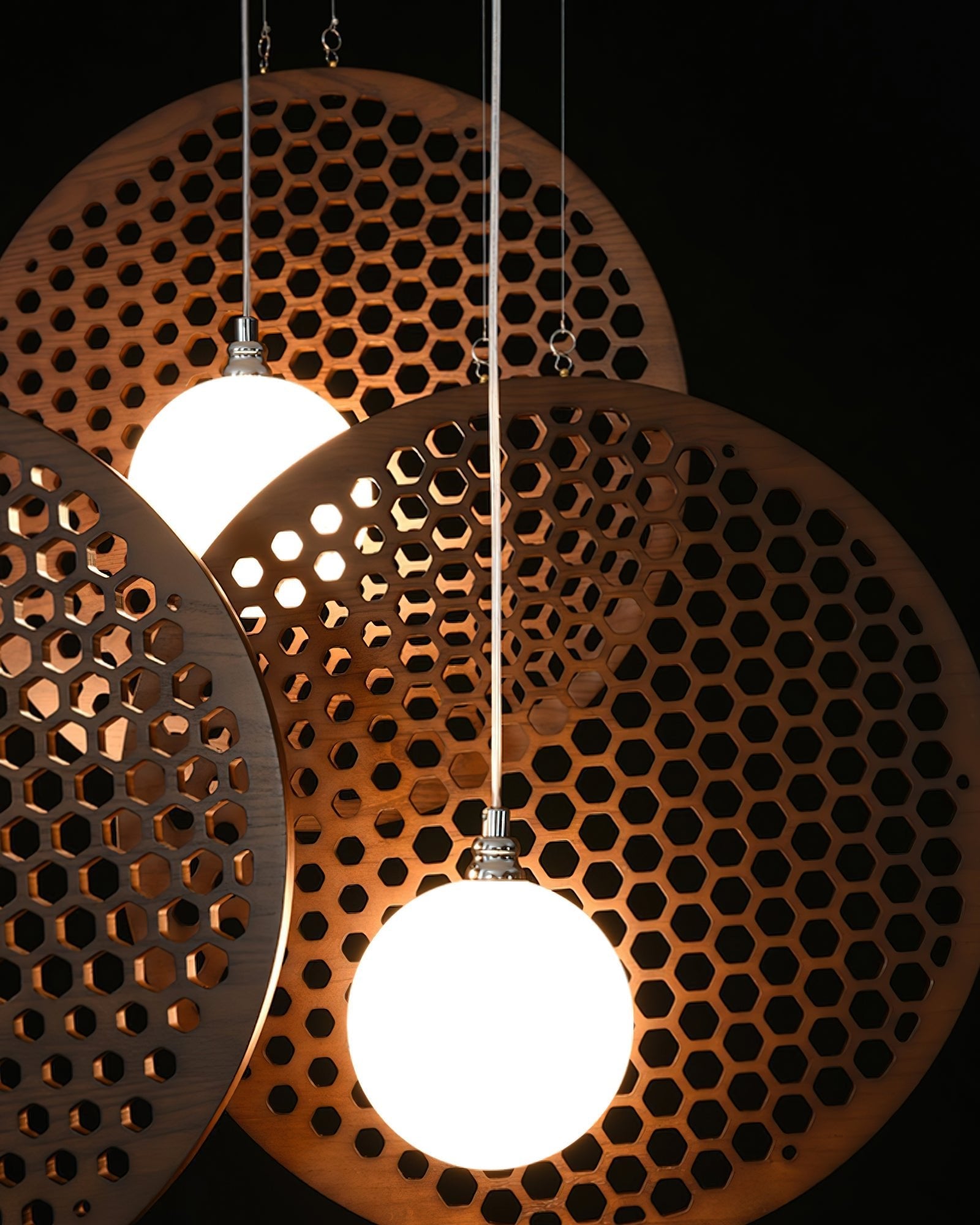 Aurora Chandelier Wooden Plate - Blowlighting