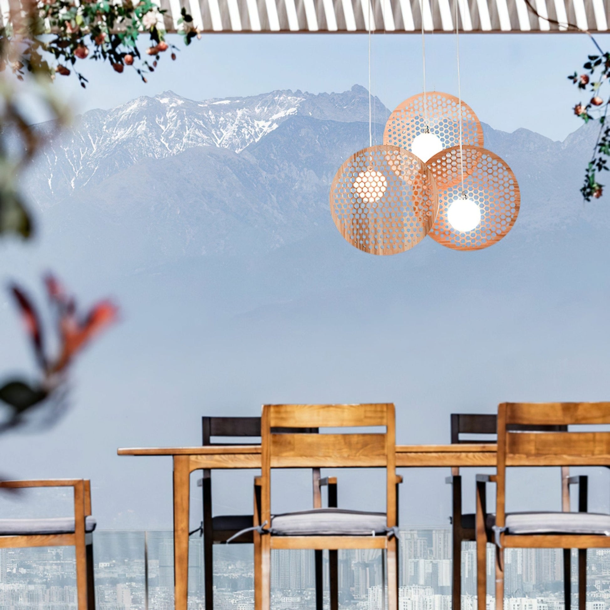 Aurora Chandelier Wooden Plate - Blowlighting