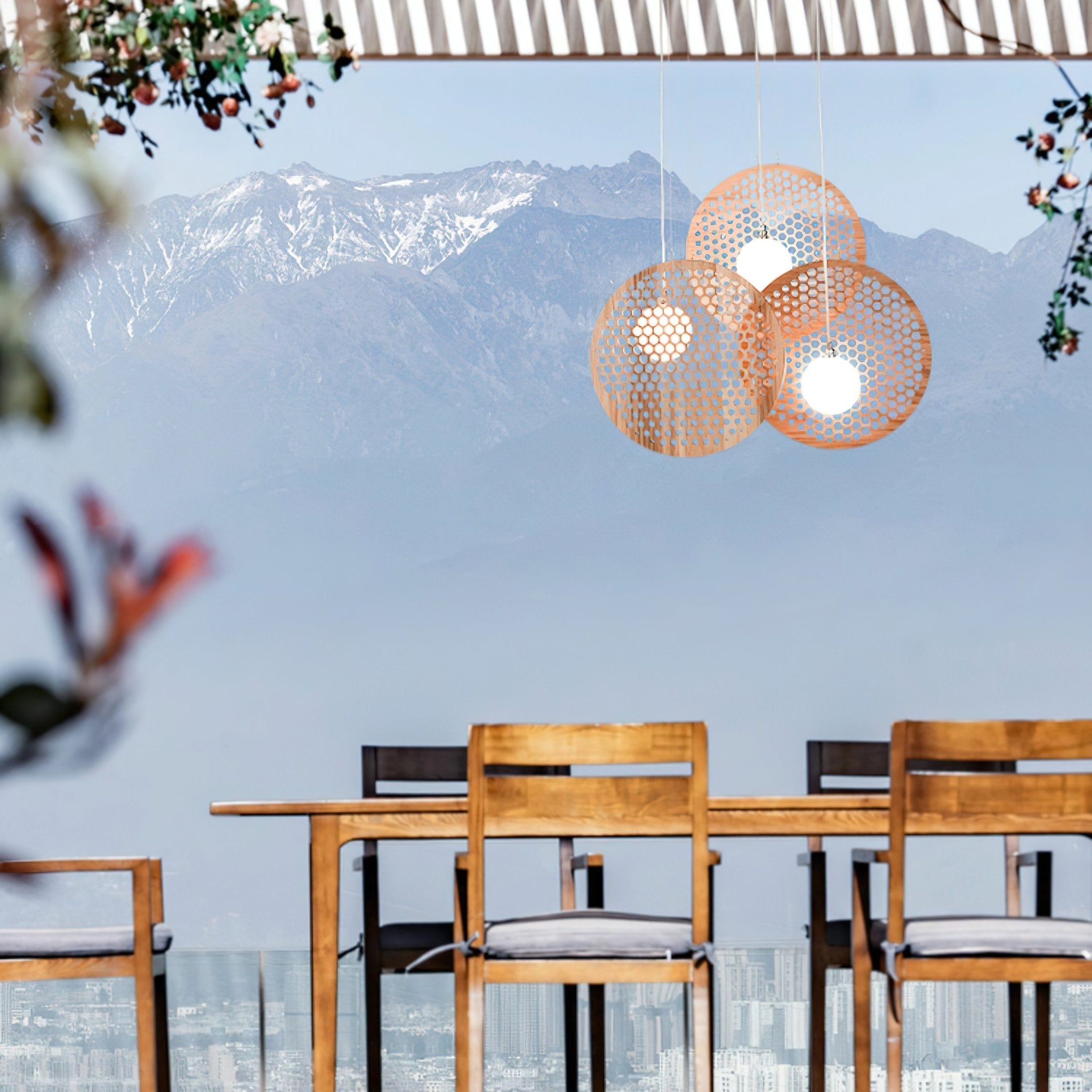 Aurora Chandelier Wooden Plate - Blowlighting