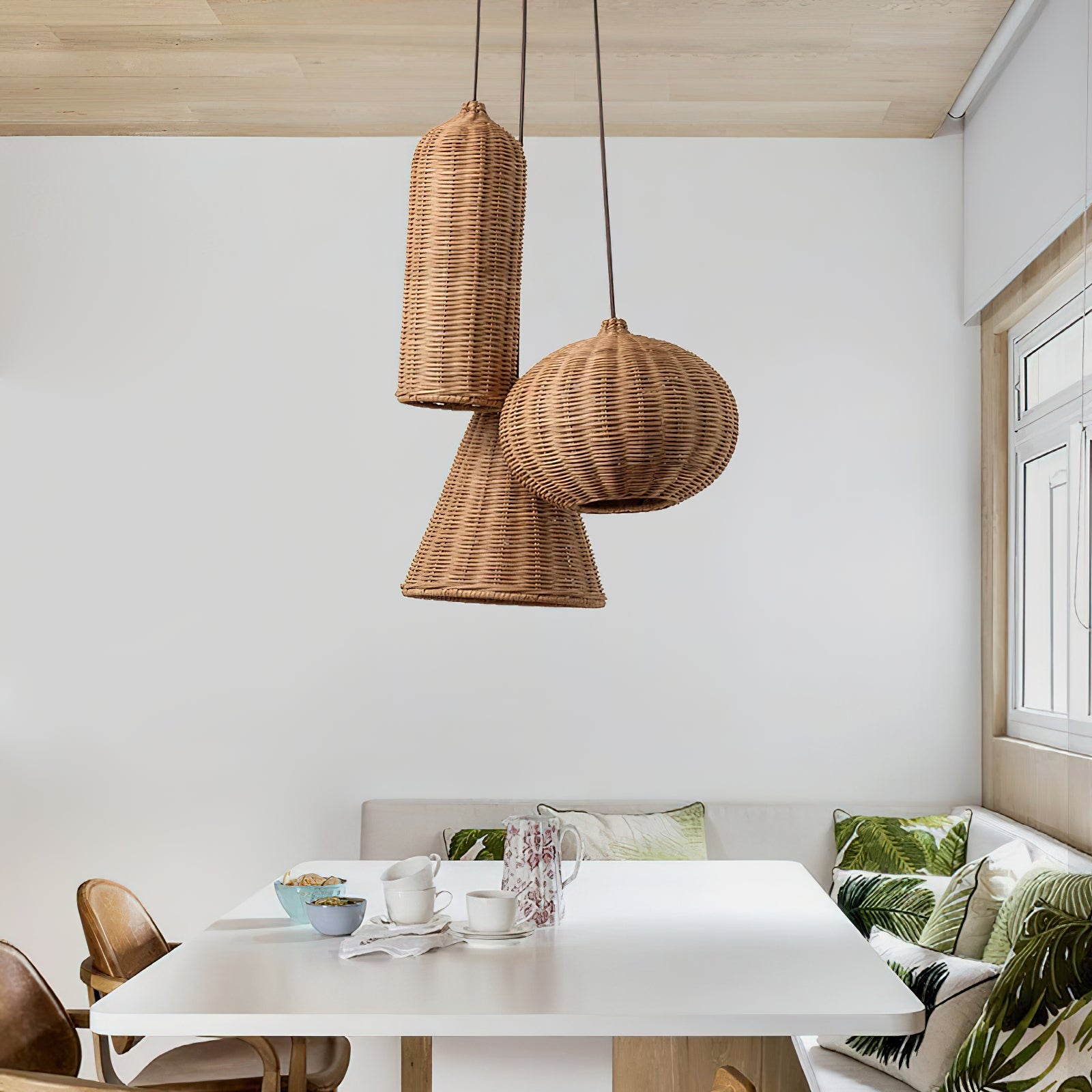 Beliani Oriental Rattan Pendant Light