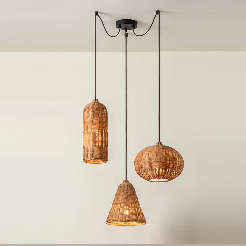 Beliani Oriental Rattan Pendant Light