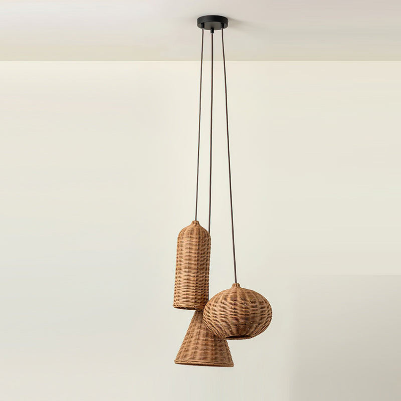 Beliani Oriental Rattan Pendant Light