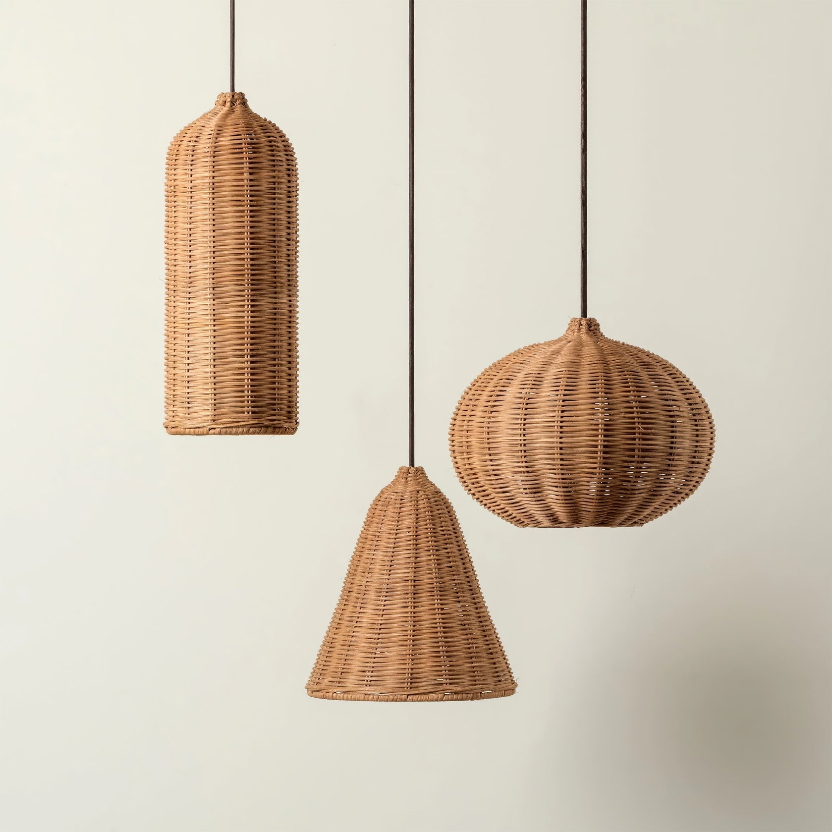 Beliani Oriental Rattan Pendant Light