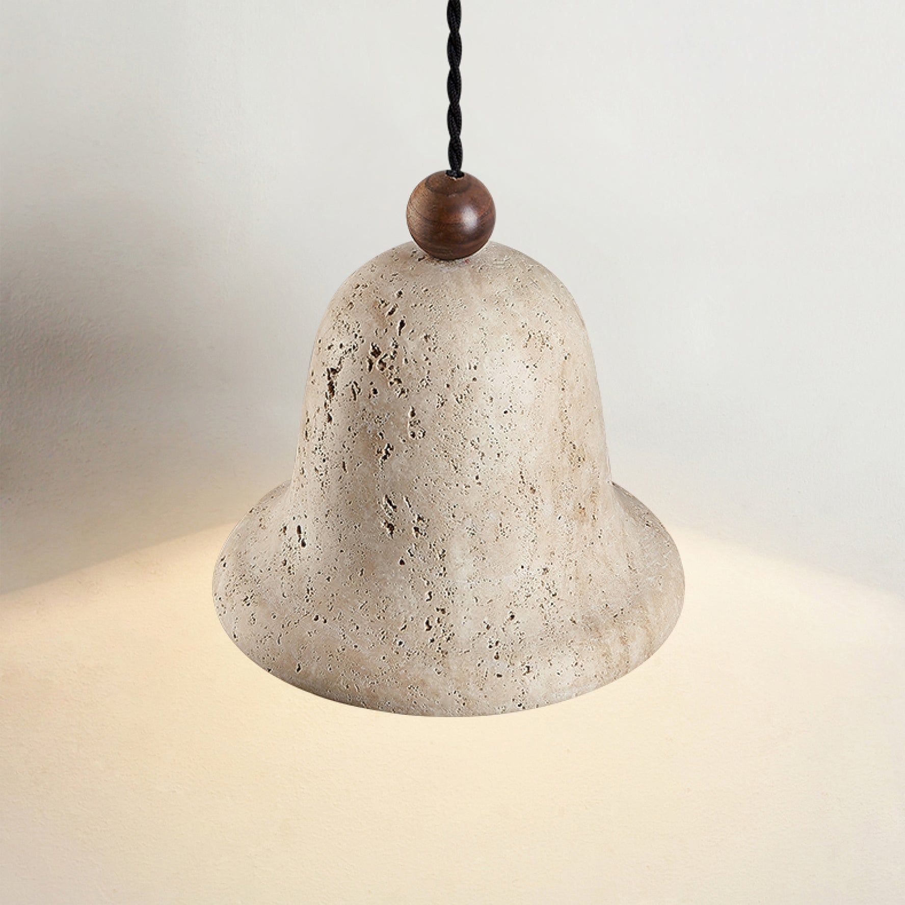 Bell Wabi-Sabi Travertine Pendant Light
