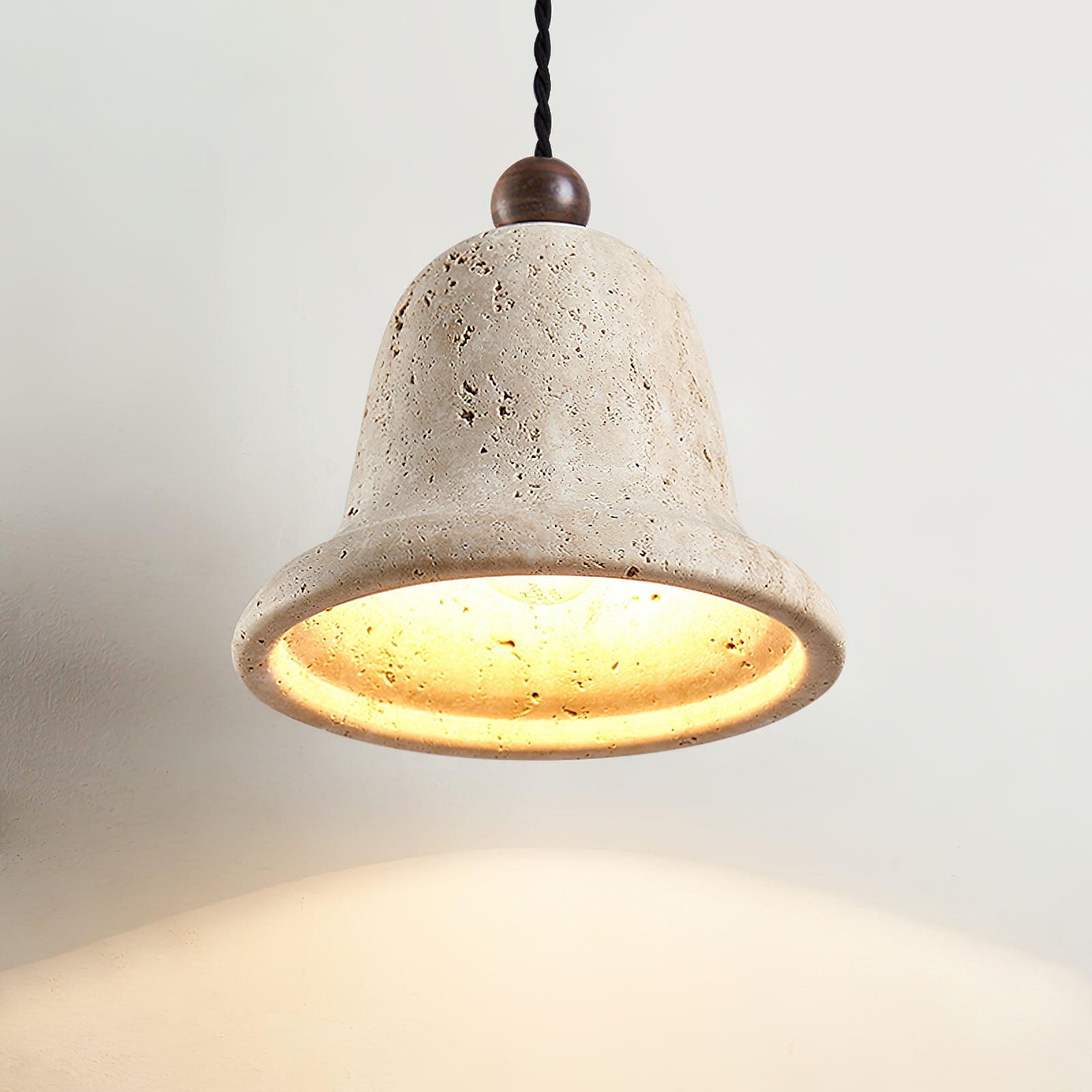 Bell Wabi-Sabi Travertine Pendant Light