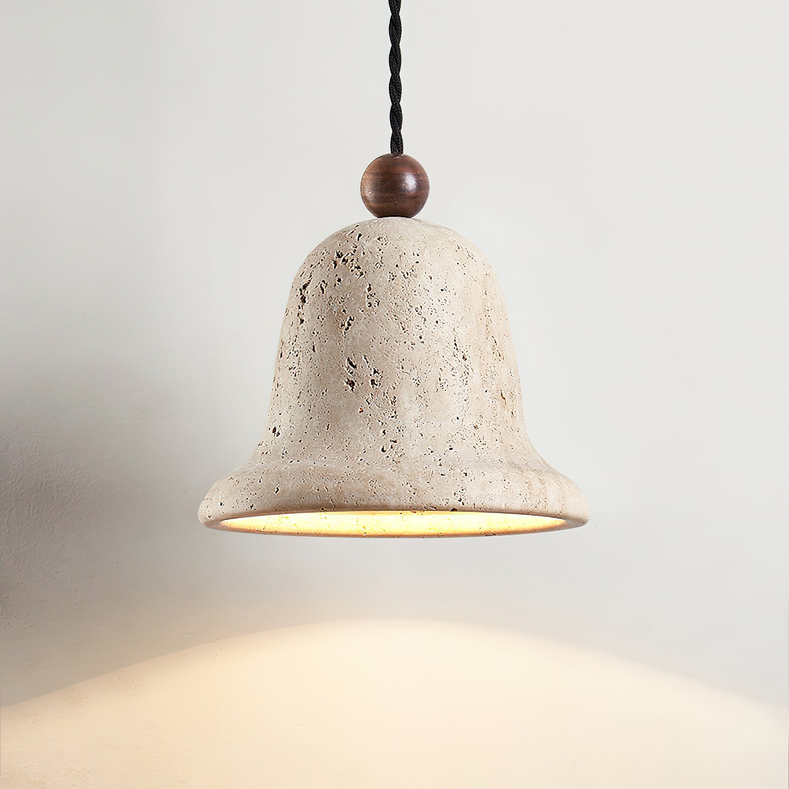 Bell Wabi-Sabi Travertine Pendant Light