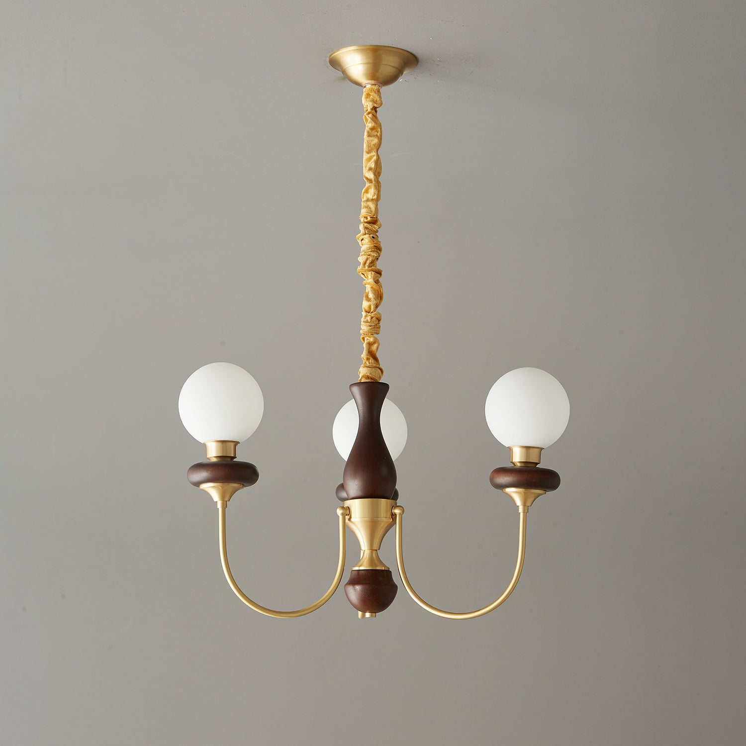 Cotheor Vintage Traditional Arc Wood Glass Chandelier - Blowlighting