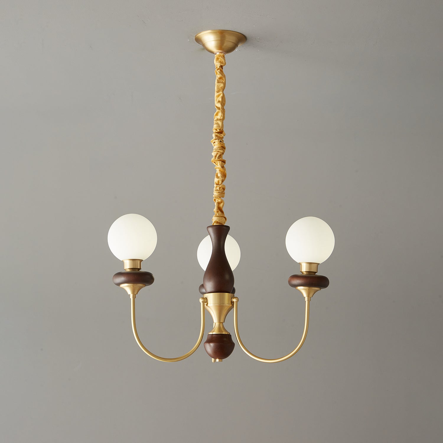 Cotheor Vintage Traditional Arc Wood Glass Chandelier - Blowlighting