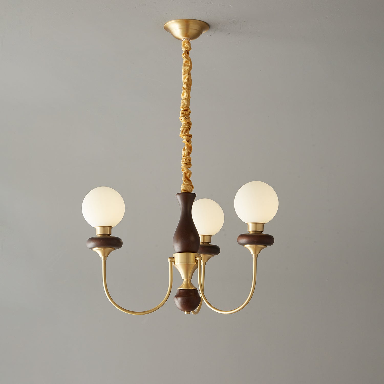 Cotheor Vintage Traditional Arc Wood Glass Chandelier - Blowlighting