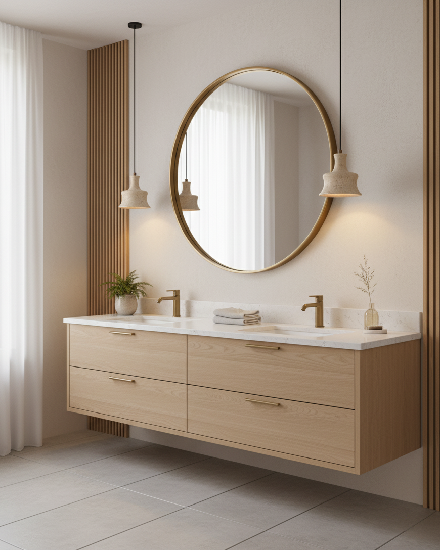 Bellaro Wabi-Sabi Travertine Pendant Light