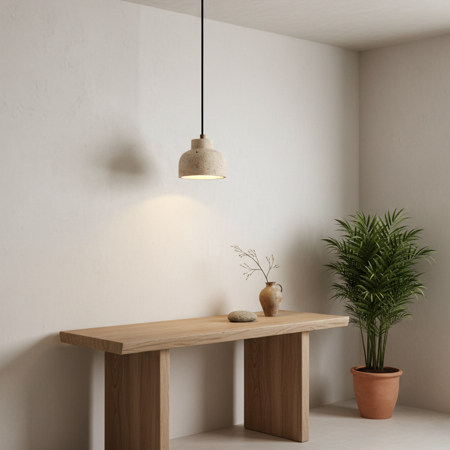 Bellaro Wabi-Sabi Travertine Pendant Light