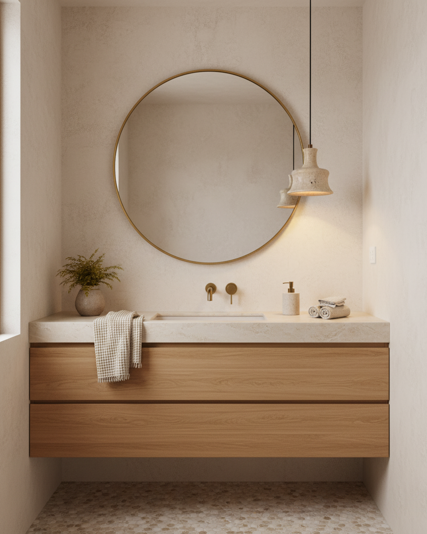 Bellaro Wabi-Sabi Travertine Pendant Light