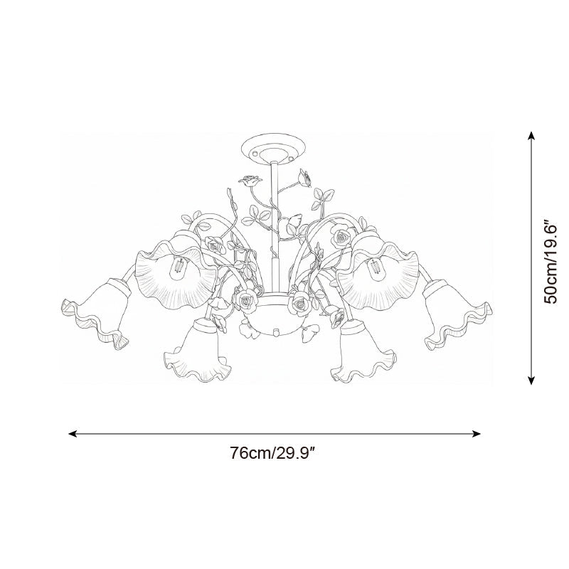 Belle Natural Glass Garden Chandelier