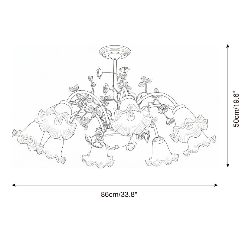 Belle Natural Glass Garden Chandelier