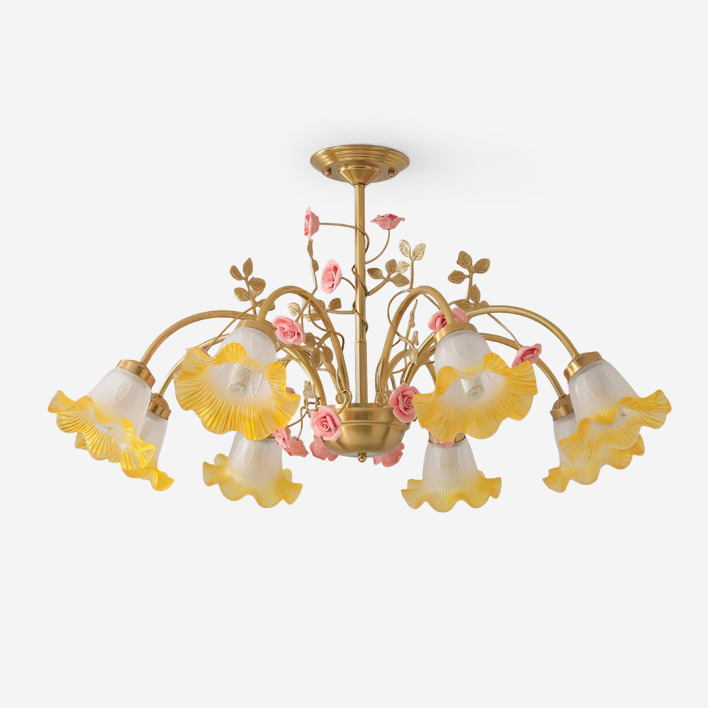 Belle Natural Glass Garden Chandelier