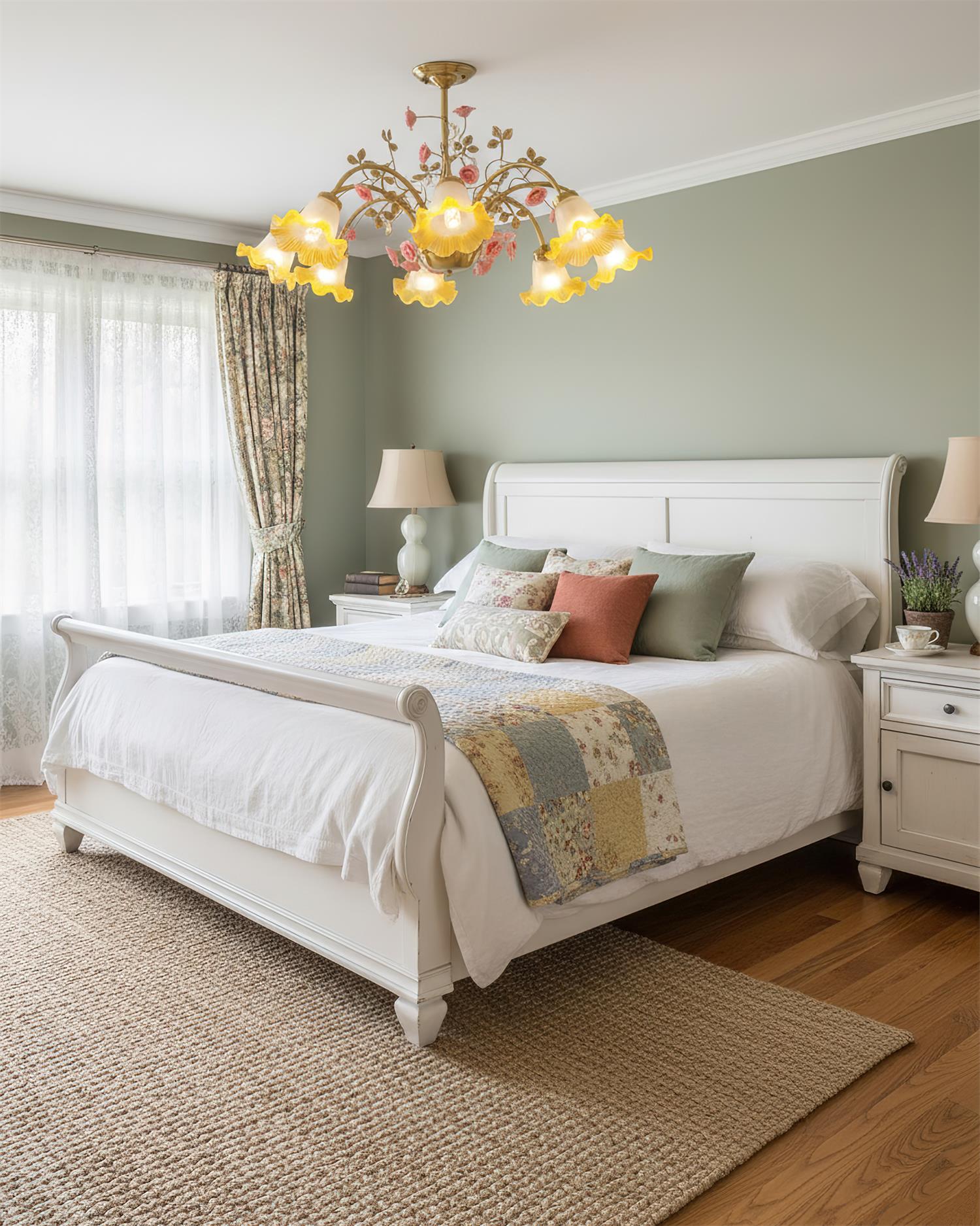 Belle Natural Glass Garden Chandelier