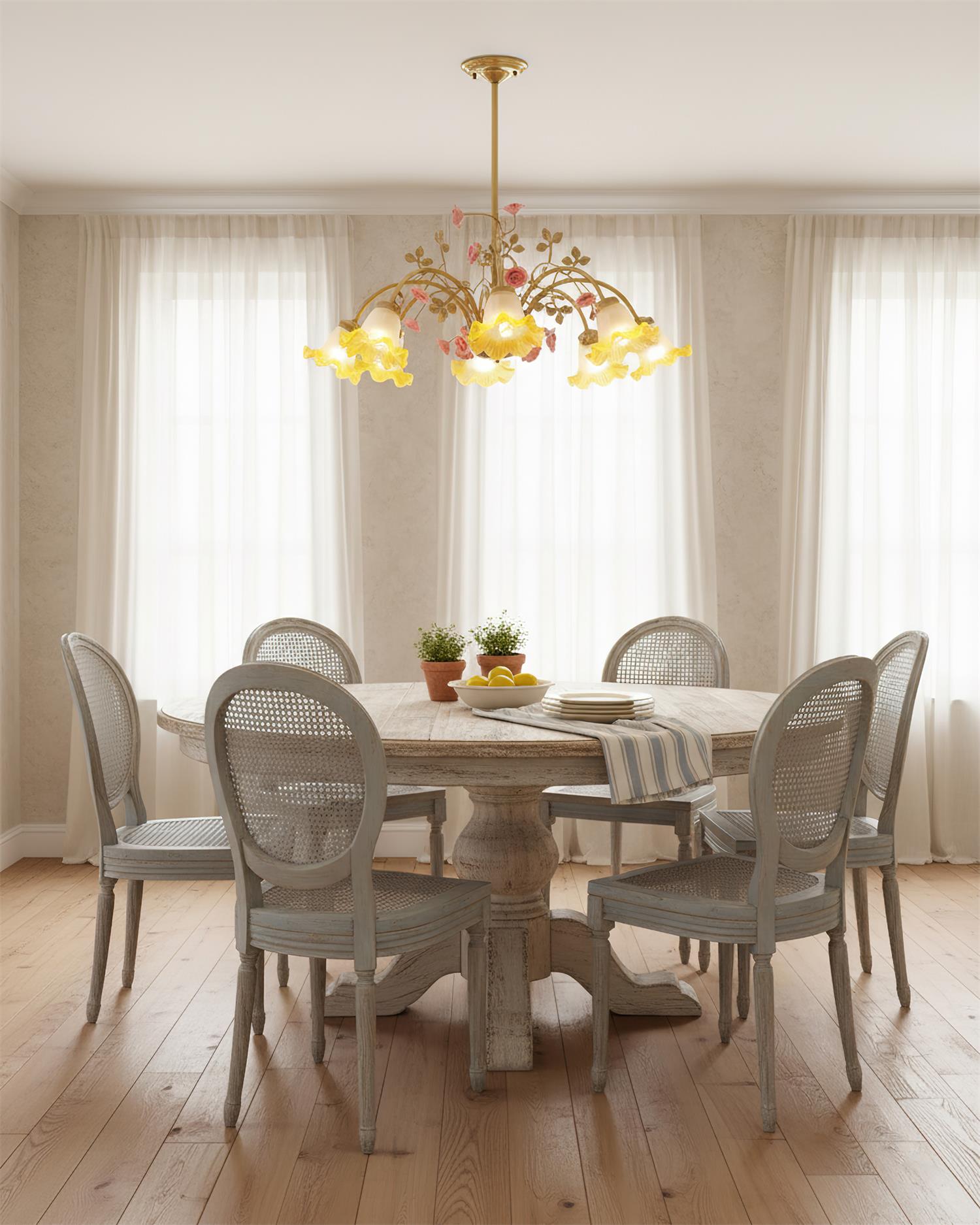 Belle Natural Glass Garden Chandelier