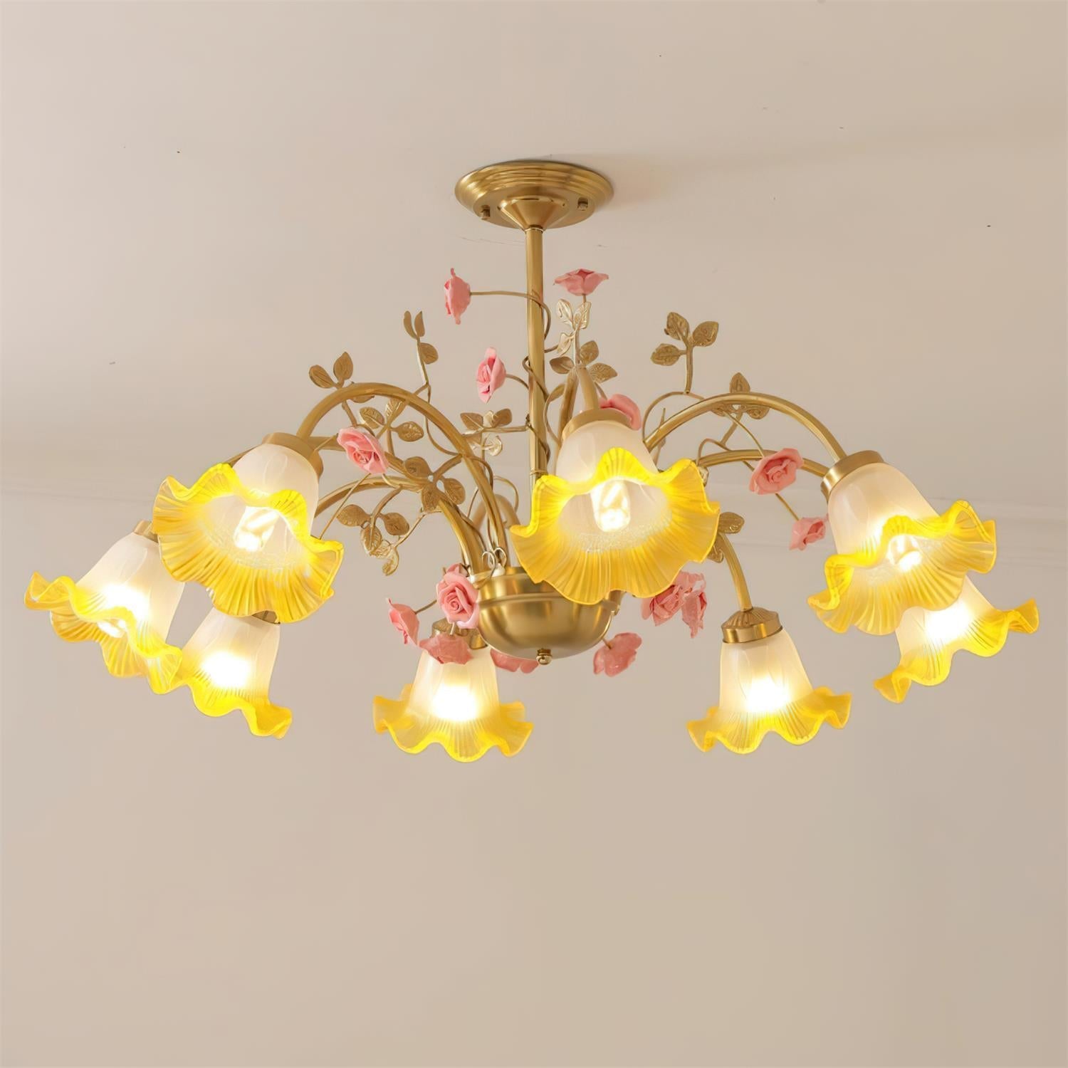 Belle Natural Glass Garden Chandelier