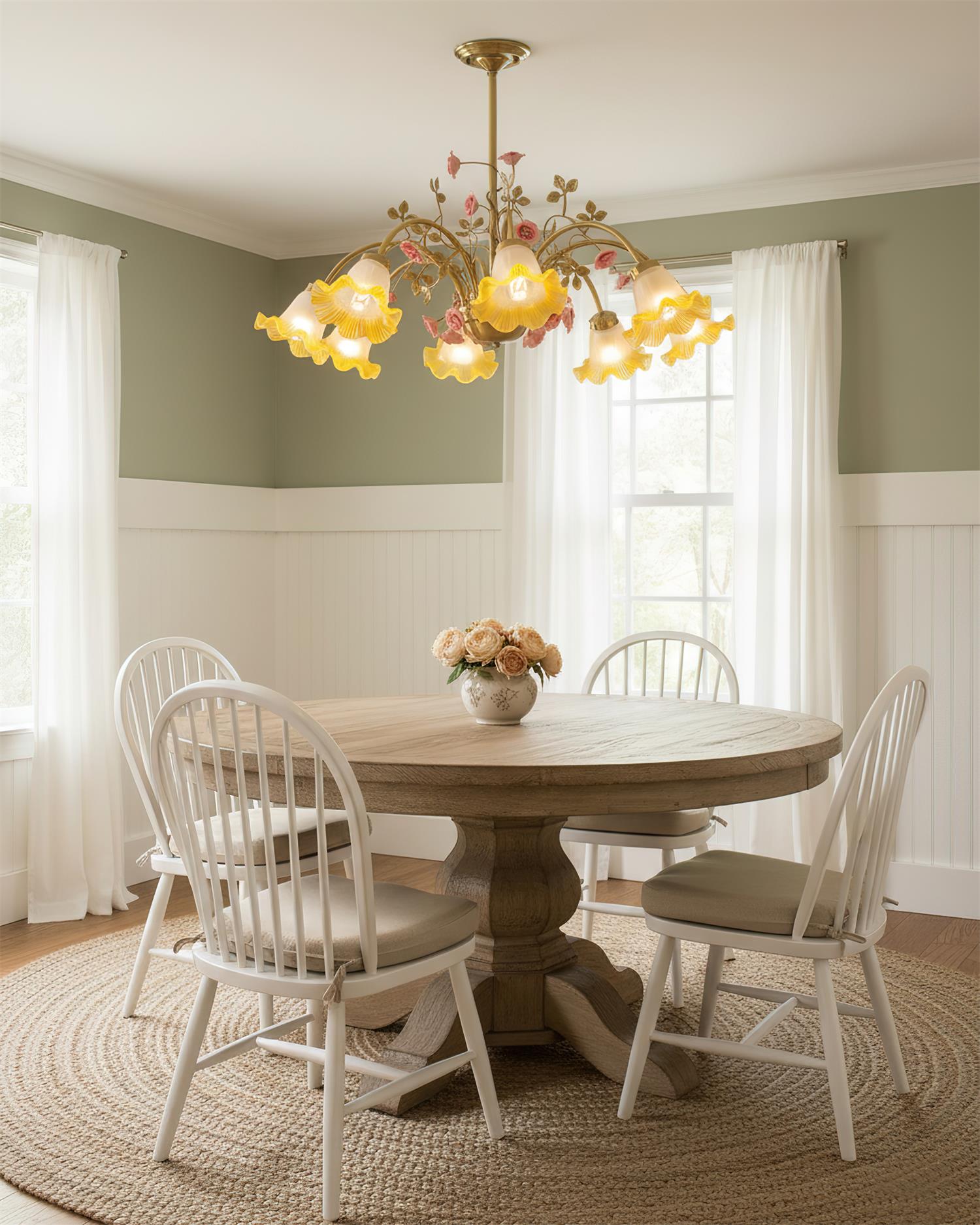 Belle Natural Glass Garden Chandelier