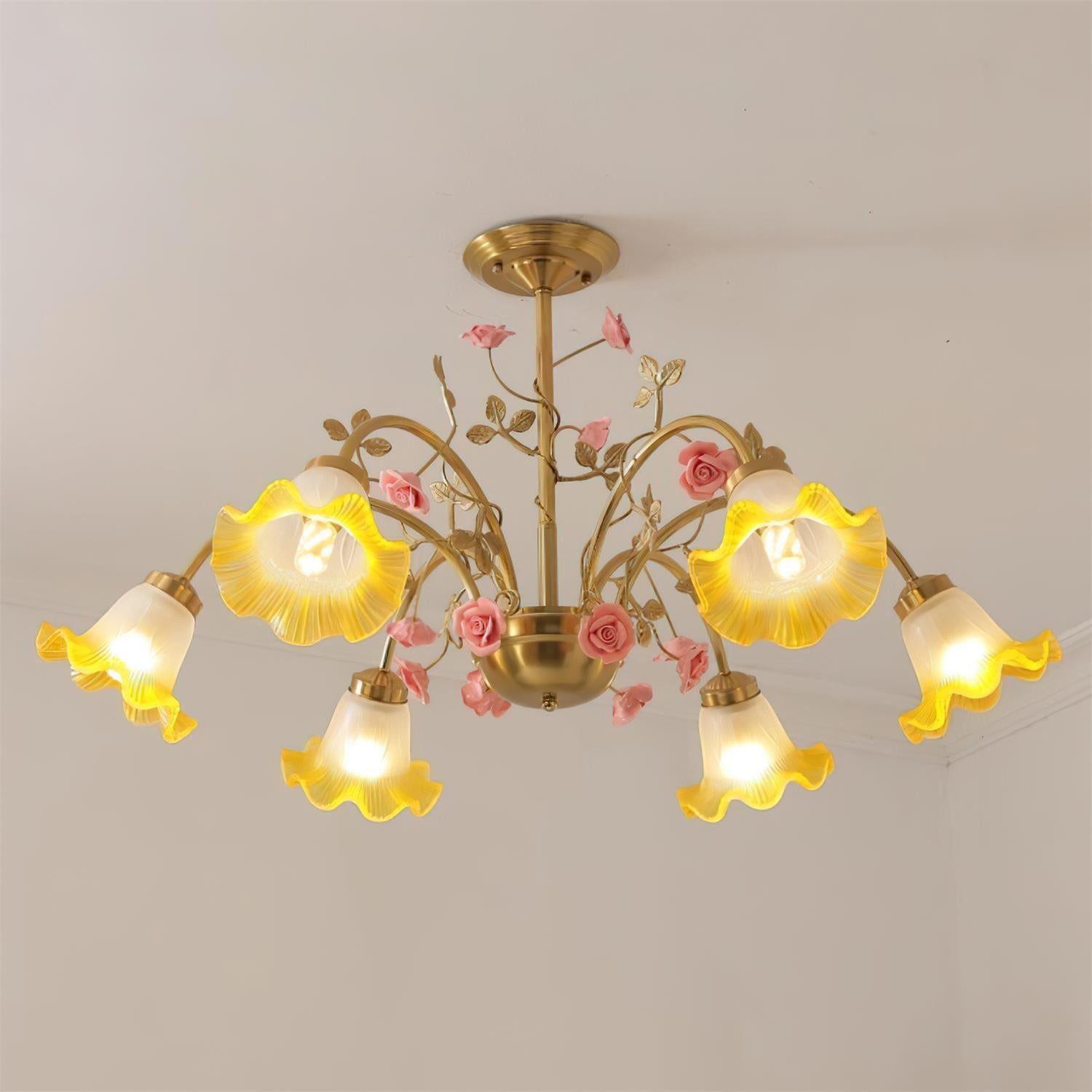 Belle Natural Glass Garden Chandelier