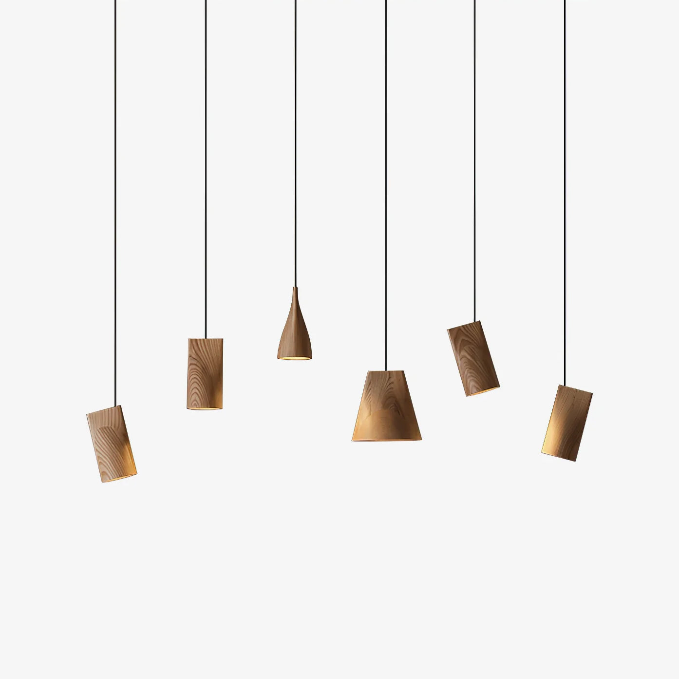 Ivarara Asymmetrical Wood Pendant Light - Blowlighting