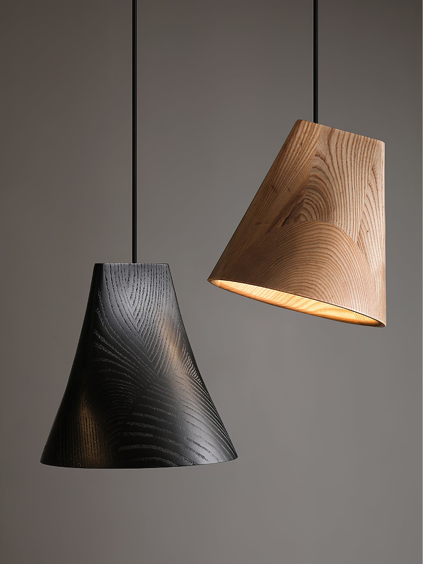 Ivarara Asymmetrical Wood Pendant Light - Blowlighting