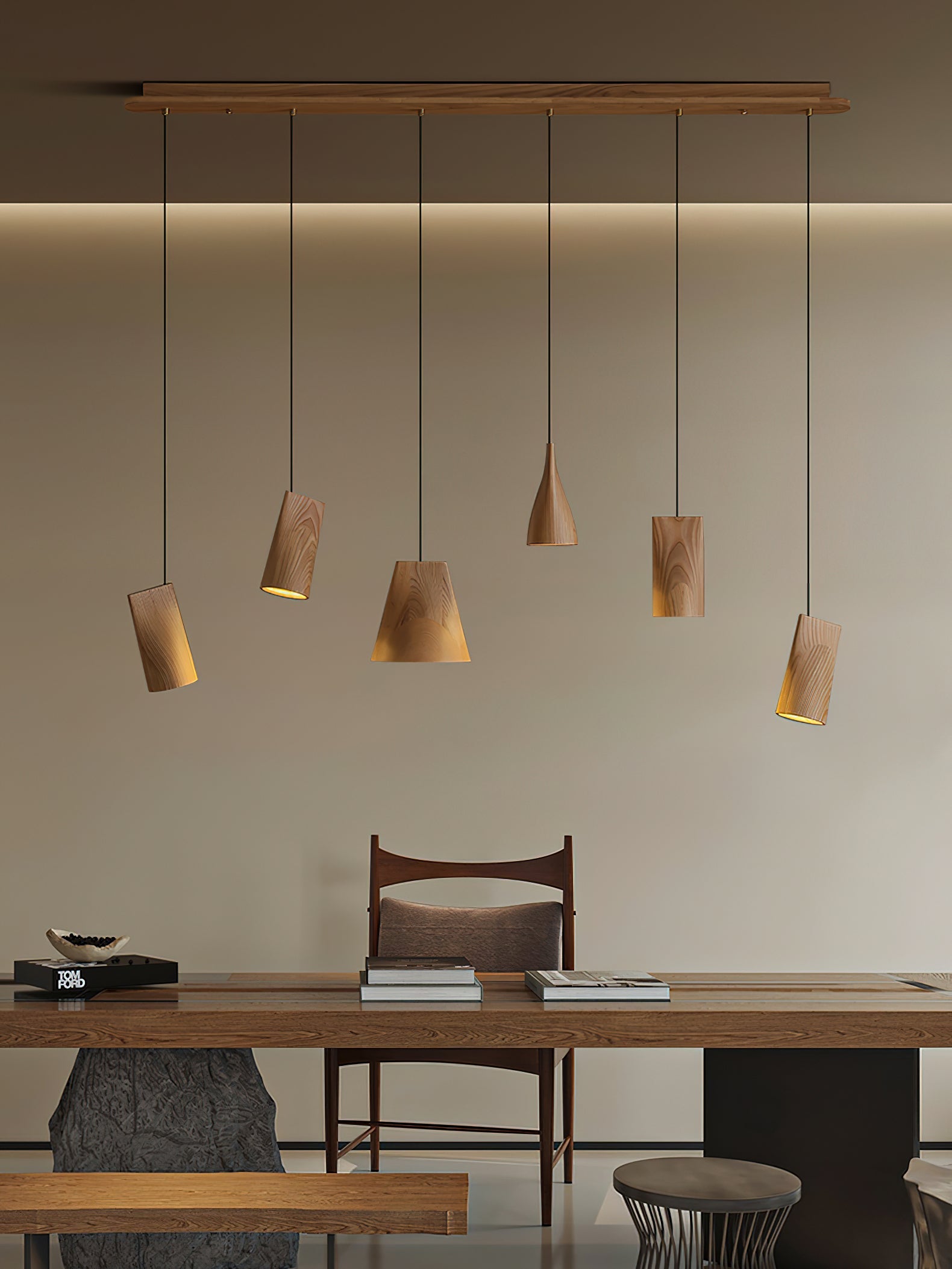 Ivarara Asymmetrical Wood Pendant Light - Blowlighting